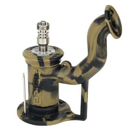 Eyce Rig II Whiskey Silicone Dab Rig with Titanium Nail - 90 Degree Joint Angle