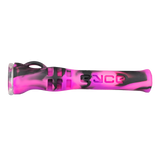 EYCE Shorty hand pipe in Bangin Pink/Black, durable silicone, portable size, front view