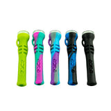 EYCE Shorty silicone hand pipes in various colors, front view on white background
