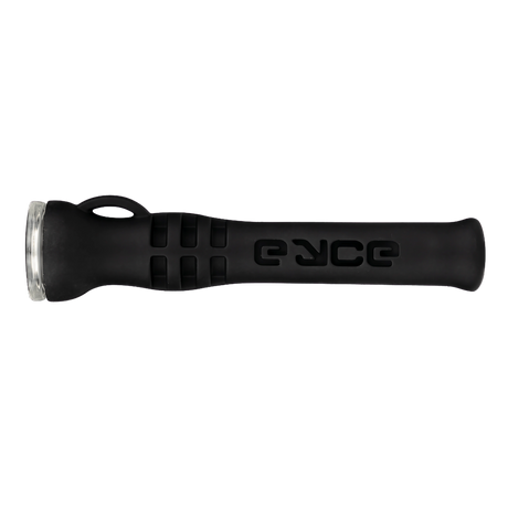 Eyce Shorty Taster in Black - Durable Silicone One-Hitter with Glass Bowl - Front View