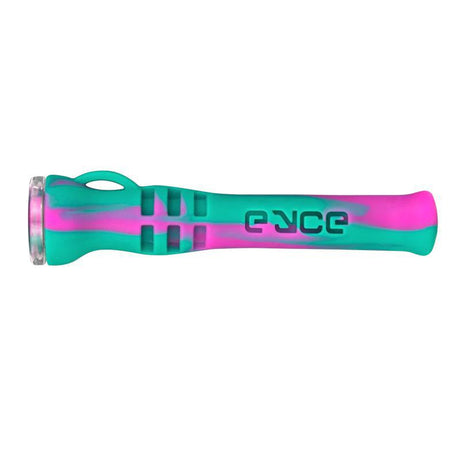 Eyce Shorty Taster hand pipe in Coralreef, durable silicone one-hitter with keychain loop