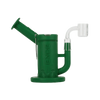 Eyce Sidecar Dab Rig in Dark Green with Honeycomb Percolator and Quartz Banger, Side View