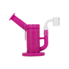 Eyce Sidecar Dab Rig in Magenta with Honeycomb Percolator and Quartz Banger, Side View