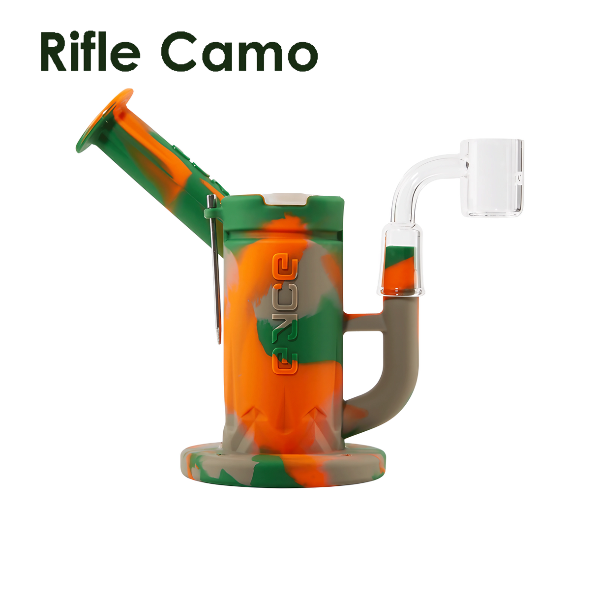 Eyce Sidecar Rig in Rifle Camo with Honeycomb Percolator and 14mm Joint - Angled View