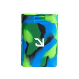 Eyce Solo Silicone Hand Pipe in Blue & Green Camo, Compact and Durable Design, Front View