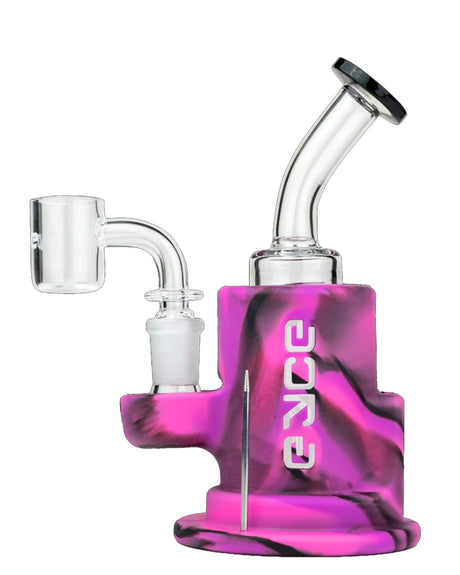 Eyce Spark Dab Rig in Purple with Showerhead Percolator, Side View on White Background