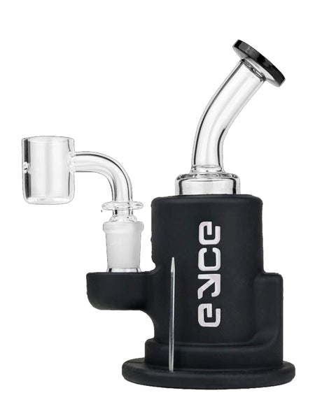 Eyce Spark Dab Rig in Black with Showerhead Percolator and Borosilicate Glass, Front View