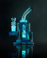 Eyce Spark Dab Rig in Black with Showerhead Percolator and Glass Bowl - Side View