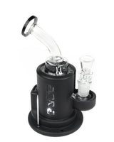 Eyce Spark Dab Rig in Black with Showerhead Percolator and Glass Bowl - Angled Side View