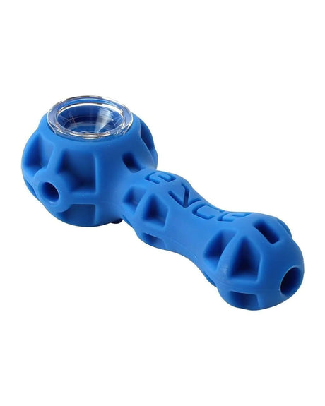 Eyce Spoon - Durable Blue Silicone Hand Pipe with Glass Bowl - Portable Design