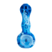 EYCE Spoon Hand Pipe in Blue Marble, Durable 4" Silicone, Front View on White Background