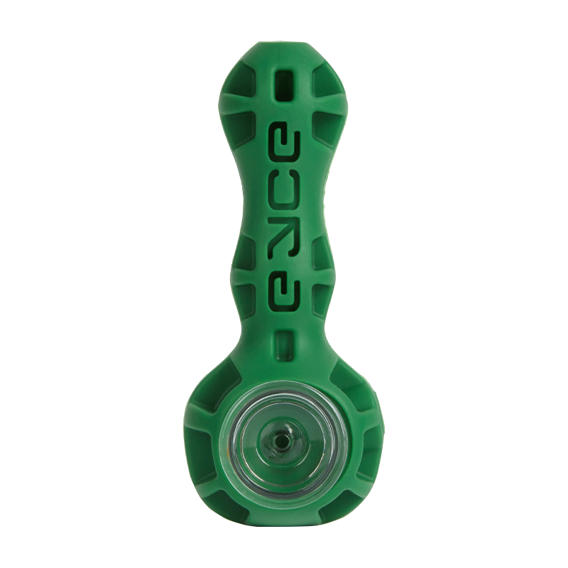 EYCE Spoon Hand Pipe in Dark Green - Durable 4" Silicone with Deep Bowl