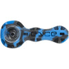 Eyce Spoon hand pipe in Deepblu, silicone with borosilicate glass bowl, portable design, top view