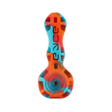 EYCE Spoon - 4" Silicone Hand Pipe in Vibrant Orange and Blue - Front View