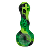 Eyce Spoon hand pipe in Jungle design with durable silicone and borosilicate glass, front view