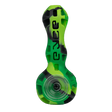 Eyce Spoon hand pipe in Jungle design with durable silicone and borosilicate glass, front view