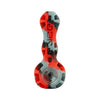 Eyce Spoon hand pipe in Urbanred, silicone with borosilicate glass bowl, compact design, front view