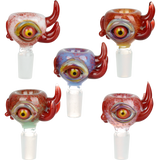 Eyeball Glass Herb Slide | 14mm M | Assorted Colors | 5ct Bundle