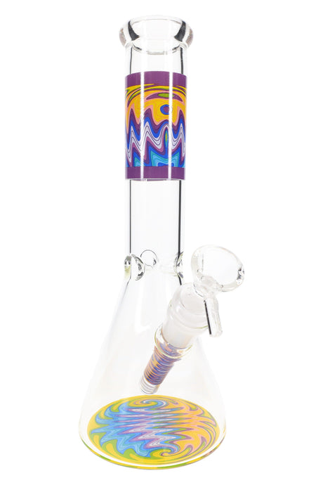 Glass Beaker Bong “Wig-Wag Wave” – 10″ – Ice Pinch – 18.8 mm GoG