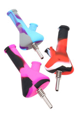 Silicone Water Pipe & Dab Straw “Pocket Hybrid” – 4½″ – Assorted Colors