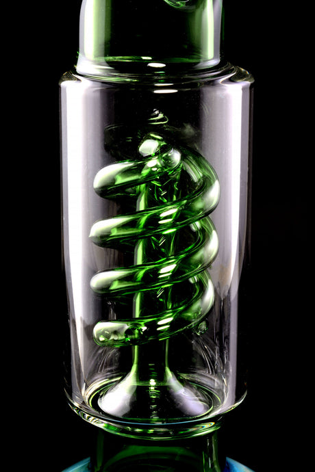 Silver-Fumed Glass Bubble Bong “Spiral Chill” – Coil Perc – 11½″
