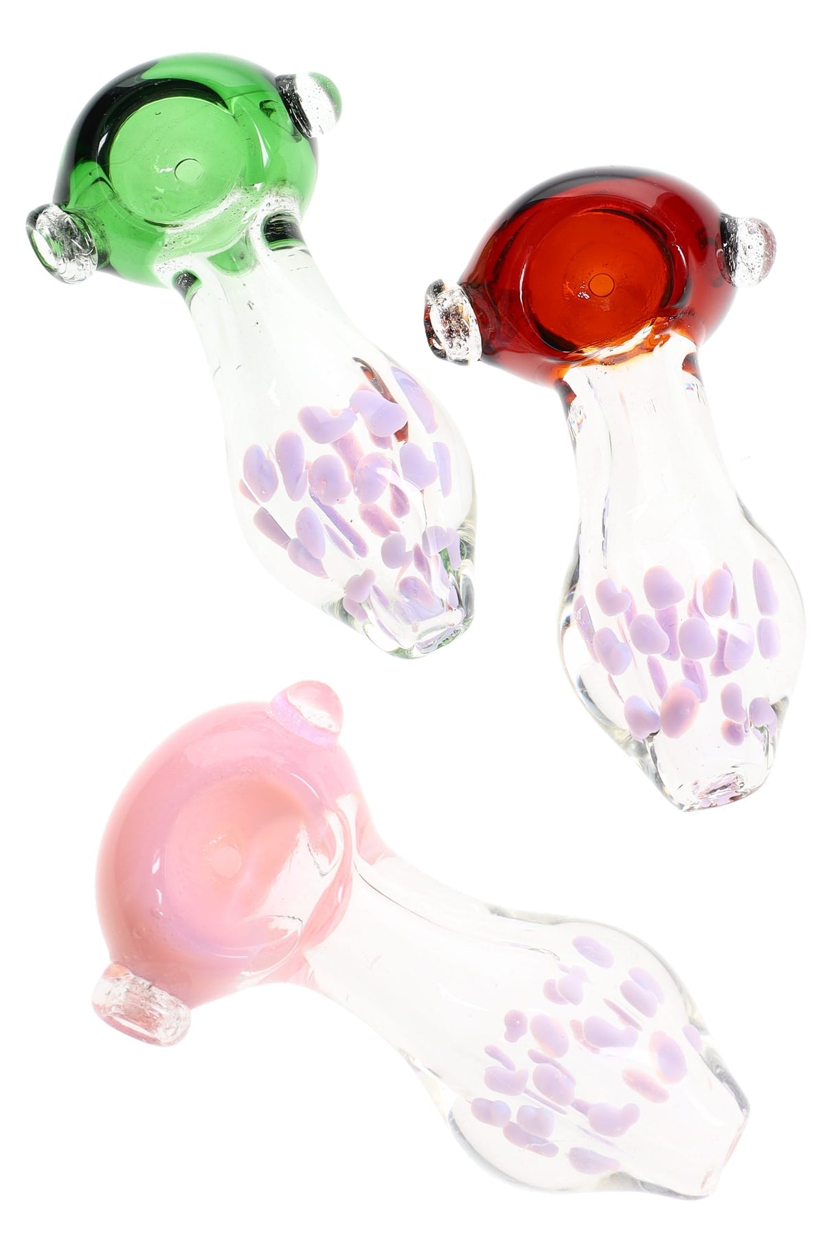 Clear Neon Dot Glass Pipe “Confetti Mini” – 3½″ – Assorted Colors