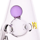 Close-up of MJ Arsenal Hippie Hitter Pipe with purple 14mm bowl and logo