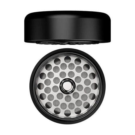 Flower Mill 2" Premium Grinder in Black - Top View with Milling Plate