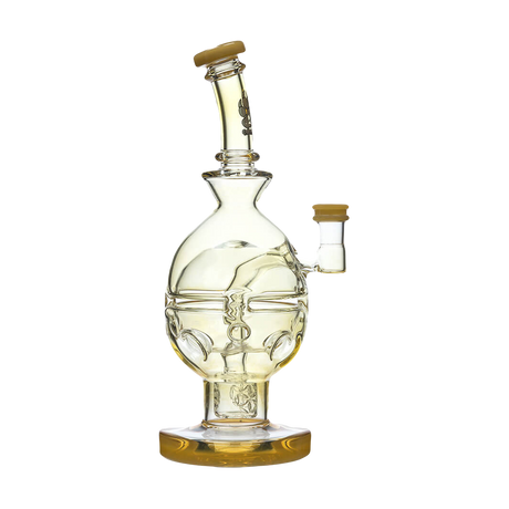 Calibear Fab Egg Dab Rig in Silver Fumed with Clear Glass and Frosted Accents, Front View