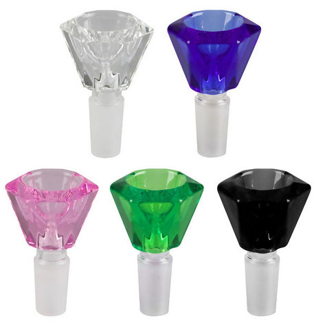 Assorted Faceted Herb Bowl Slides with Cut Gems Design in Multiple Colors