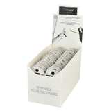 Famous Brandz Hemp Wick 16.5ft rolls in a 24pc display box, front view on white background