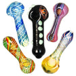Assorted colors Fancy Worked Spoon Pipes, portable borosilicate glass, for dry herbs - 20 pack