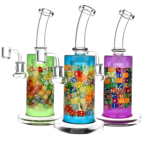 Feelin' Lucky Glass Rigs with Disc Percolators and UV Accents in Green, Blue, Purple