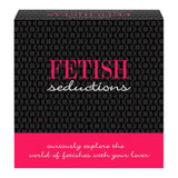 Fetish Seductions Game box front view, explore fetishes with your partner, novelty gift