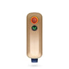 Firefly 2+ Vaporizer in Gold, front view, portable design for dry herbs, with glowing heat indicator