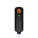 Firefly 2+ Plus Vaporizer in Jet Black, front view with illuminated heat indicator