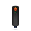 Firefly 2+ Plus Vaporizer in Jet Black, front view with illuminated heat indicator