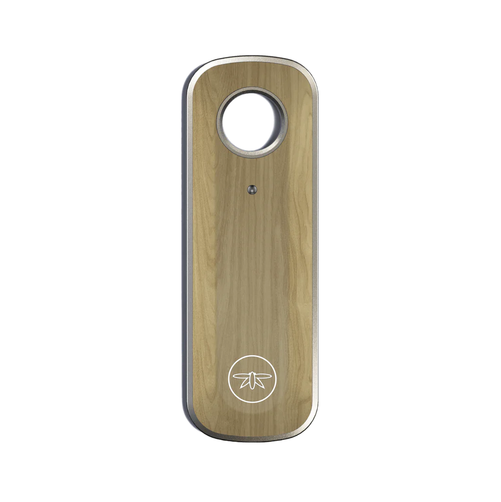 Firefly 2 Top Lid in Oak Silver - Front View for Vaporizers, Quartz Material