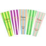 Edie Parker Flower Crush Cones 3-pack in vibrant striped designs, front view on white background