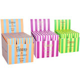 Flower by Edie Parker Crush Cones 3-pack in a 30pc display box with vibrant striped design