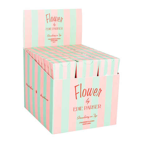 Flower by Edie Parker Crush Cones display box, Strawberry On Top variant, organic rolling papers, 30pc