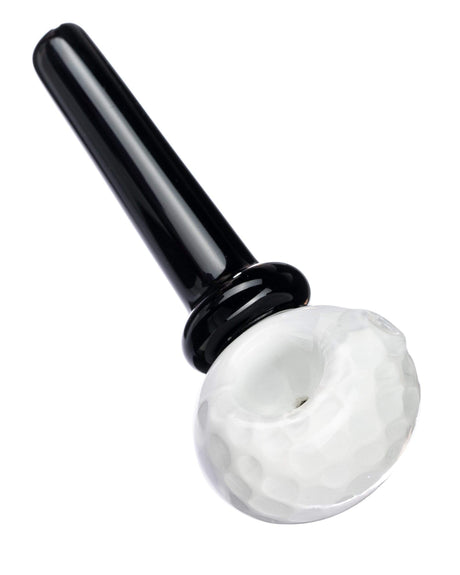 Fore! Golf Ball Hand Pipe by Valiant Distribution, 4.5" Borosilicate Glass, Black & White, Portable