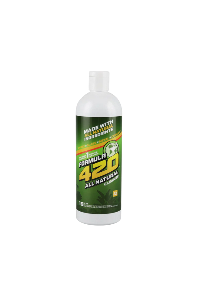 Formula 420 All Natural Cleaner 16oz bottle, front view, for organic bong cleaning