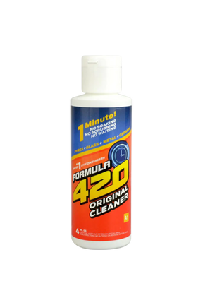 Formula 420 Original Glass Cleaner 4oz bottle front view on white background, easy bong cleaning solution