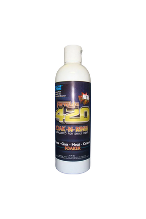 Formula 420 Soak'n Rinse Cleaner, 16 oz bottle, front view on seamless white background