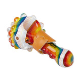 Cheech Glass 3.5" Spoon Pipe 'When It Rains' series with colorful glass design, side angle on white background