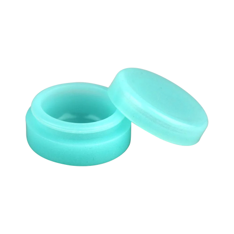 Turquoise freezable glycerin dab straw and spoon pipe combo, front view on white background