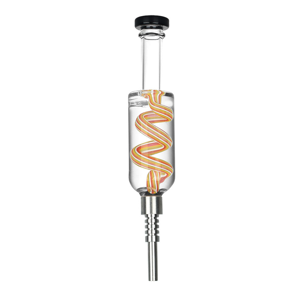 Freeze Factory 8.25" Glycerin Dab Straw with Stainless Steel Tip, Front View