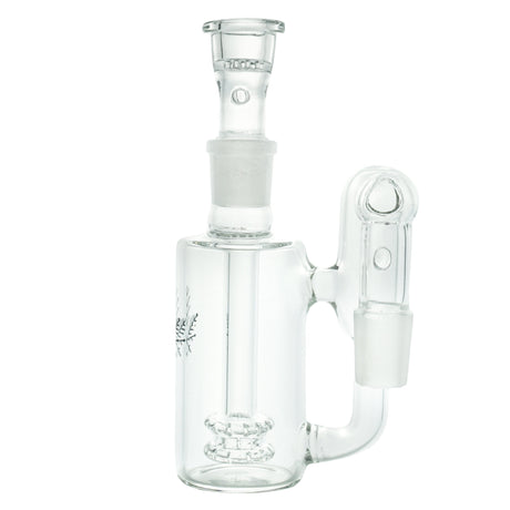 Freeze Pipe Ash Catcher with clear glass, 14mm joint size, front view on white background