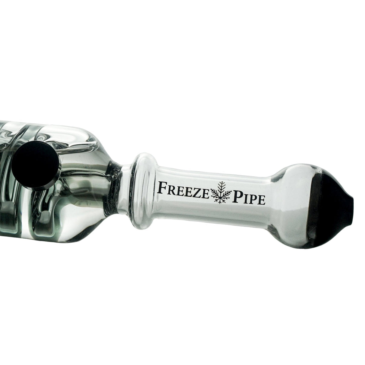 Freeze Pipe hand pipe with glycerin chamber for cool smoke, side view on white background